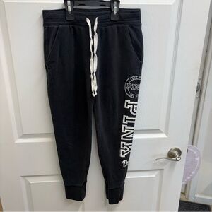 PINK Victoria's Secret Black and White Joggers Size Small